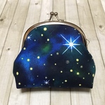 ＊難あり＊ぷっくり【宇宙】がま口ポーチ L