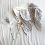 White、light gray ラビットボンネット   