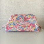 ワイヤーポーチ  ピンク小花柄