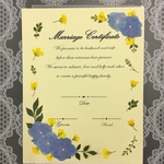 押し花素材／結婚証明書キット  ブルー紫陽花とパール