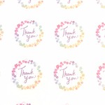 可愛い！虹色の花のサンキューシール！48枚！ショップシールへ変更可【Yuccadesign】