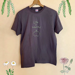 ＊カバとインコのTシャツ＊L＊チャコール
