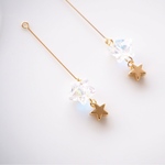 スワロフスキークリスタルAB＊小さな星のピアス／イヤリング＊Petite étoile＊【k14gf  アレルギー対応】