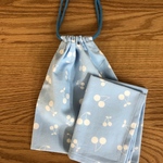 チェリー柄ブルー♡給食ナフキンセット  