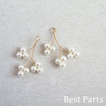 2pcs ワイヤーパール 小 チャーム 小枝