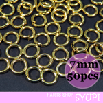 送料無料 丸カン 7mm 50個セット　ゴールド　 丸リング　マルカン