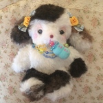 🍼ミルクの時間ですよ🍼シーズー🐶トイプードル🐶ロップイヤー🐰ギンガム水色✨夢色スタイ✨哺乳瓶のネックレス✨ベビー✨赤ちゃん✨ゆめかわいい✨ファンシー✨レトロ✨ぬいぐるみ✨いぬ✨うさぎ✨ひつじ✨牛