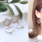 ✴︎NEW!✴︎クリア半円パーツとデザインサークルピアス