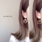 ✴︎再販売✴︎2wayゴールドダブルフープとコットンパールピアス