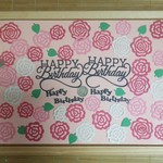 HAPPYbirthdayとバラ50枚「赤、ピンク、白」