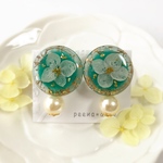 ご注文品☆白紫陽花の2wayピアス