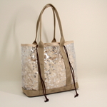 受注製作　ベージュ色　巾着付き　PVC素材　ドット柄　ビニール生地　トートバッグ♪　Fm2 Lab.　雨の日や夏のお出掛けに…♡