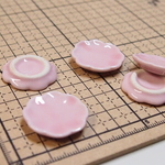 送料無料！陶器(S-5)ミニチュア花形皿 (桜色)、和皿、ミニチュアフード、和食などに