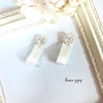 party ribbon bijou ピアスorイヤリングor樹脂ピアス