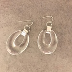 再再…販❣️大ぶりピアス/大ぶりイヤリング♡ドイツ製オーバルクリア✖️シルバー