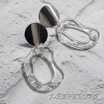 《数量限定》シルバー×銀箔クリアピアス/イヤリング