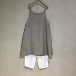 umetyap 様オーダー商品 リネン  グレー系 キャミソールチェック