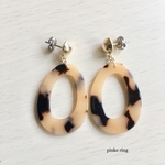 クリームべっ甲×ゴールド♡大人ピアス（イヤリング）