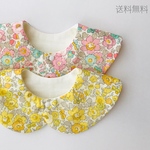 名入れ可【受注】手刺繍とリバティベッツィつけ襟スタイ