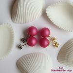 マットフィッシャーのピアス10mm ★ コットンパール ❤ シンプル