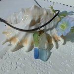 シーグラスのモザイクネックレス