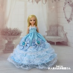 リカちゃんパーティドレス(水色3)