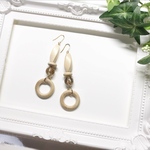 6月中旬以降入荷予定♡ホワイトウッド フープ ピアス イヤリング