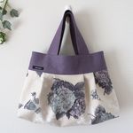 紫陽花のタウンバッグ・パープル・Lサイズ（YUWA）