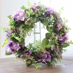 ちょっぴりアンティーク♪紫陽花のリース　モスパープル　玄関リース　母の日　誕生日　お祝い