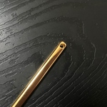 平らでシンプルなかんざしパーツ ホール付き　14.5cm　ゴールド