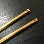 平らでシンプルなかんざしパーツ ホール付き　2本セット　14.5cm　ゴールド