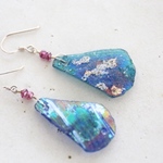 SILVER925　roman glass garnet pierce[kgf0639]