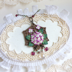 紫陽花　キーホルダーネックレス　フィッシャーピンク