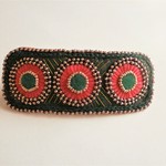フェルト＆ビーズのエスニック風刺繍バレッタ