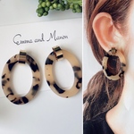 NEW✨べっ甲ベージュ シンプルフープ ピアス/イヤリング
