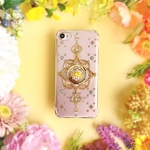 【全機種製作可】パステルフローラ スマホリング付き iPhone/Androidケース スワロフスキー