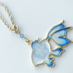 花金魚のバックチャーム　青色ラメ　