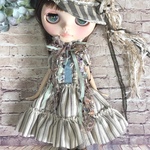 1221 stripe×Marin style ワンピース Blythe ブライス アウトフィット