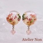 #351フラワーピアス・イヤリング_パールホワイト