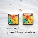 しかく押し花耳かざり（イヤリングorピアス）　その4
