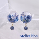 #352フラワーピアス・イヤリング_パールホワイト