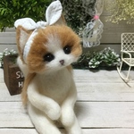 羊毛フェルト カチューシャ猫ちゃん