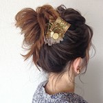 shibukawa  ethnic  Ribbon  ヘアクリップ