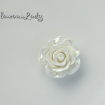 10個セット直径20ｍｍ　パールローズの花　２WAY　ビーズ  ＆デコレーションパーツ　