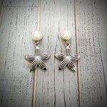 シール（貼る）ピアス　シルバーフラワー