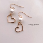 ♡オープンハートとコットンパールのピアス♡イヤリング