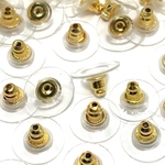 【680】真鍮のイヤリングナット/プラスチック付★ゴールド 11mm/50個