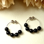 ❤SALE❤*ES75***天然石オニキス☆フープイヤリング