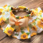 犬・猫の首輪　24～27　cocochanフリルチョーカー　ひまわり・夏・イエロー・姫