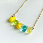 Lemon lime soda 煌めきティアドロップのネックレス シトラスカラー